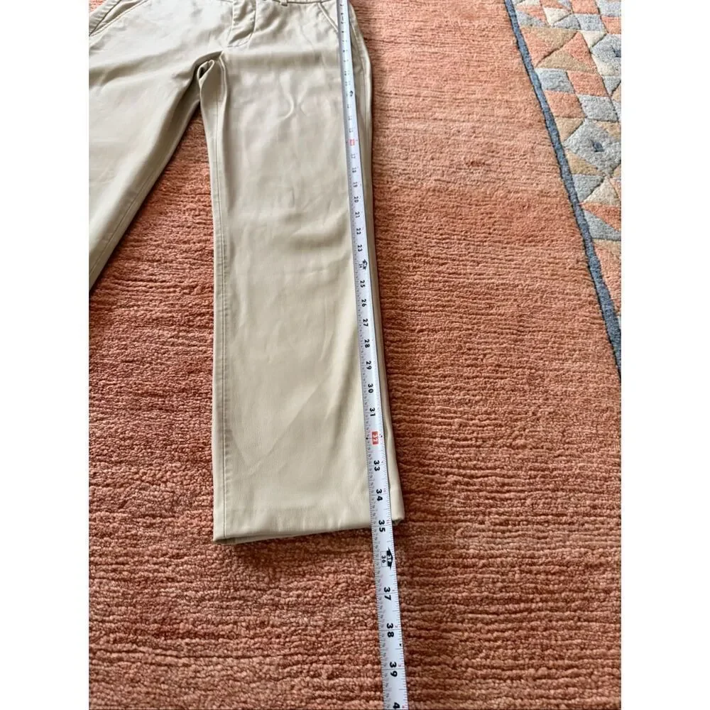 ZARA Beige Faux Leather Straight Pants Size US 2 EUR 34